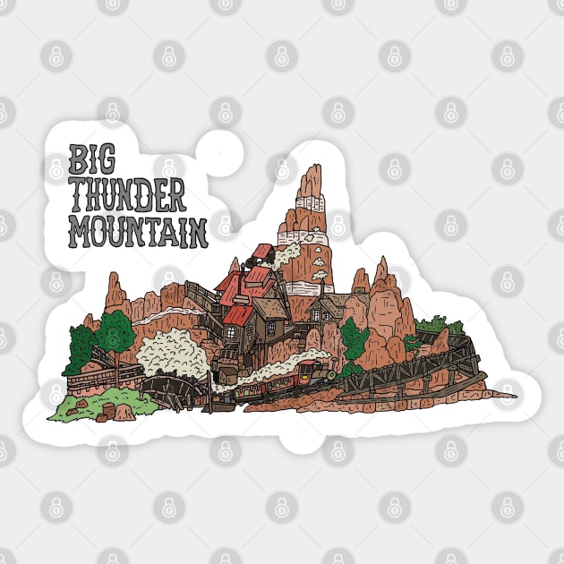 Big Thunder Mountain Railroad Sticker by JennyGreneIllustration